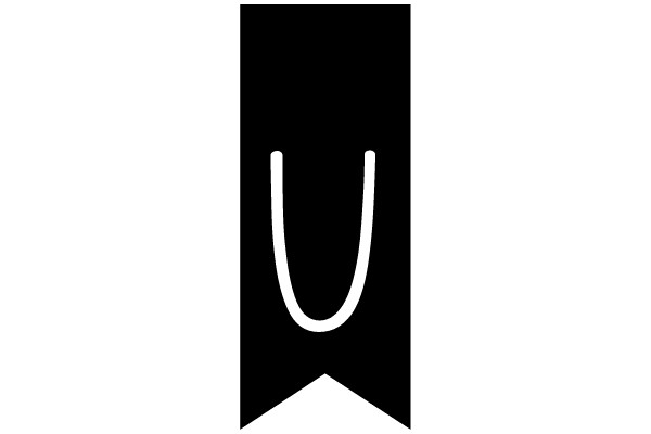 Inverted U-Shaped Symbol on Black Background