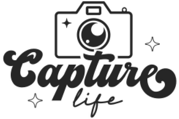 Capturing Life: A Graphic Design of a Camera and the Word 'Capture' with a Starburst Effect