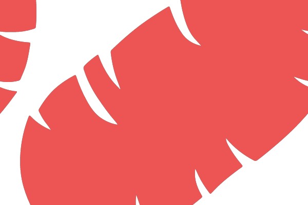 Abstract Red Feather Symbol