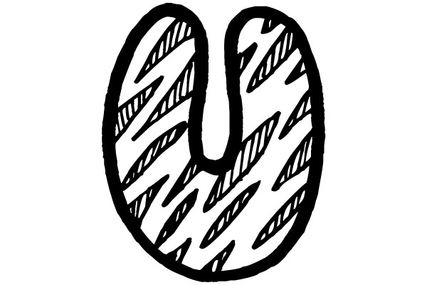 Hand-Drawn Patterned 'U' Shape