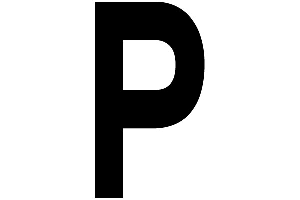 Black Capital Letter P