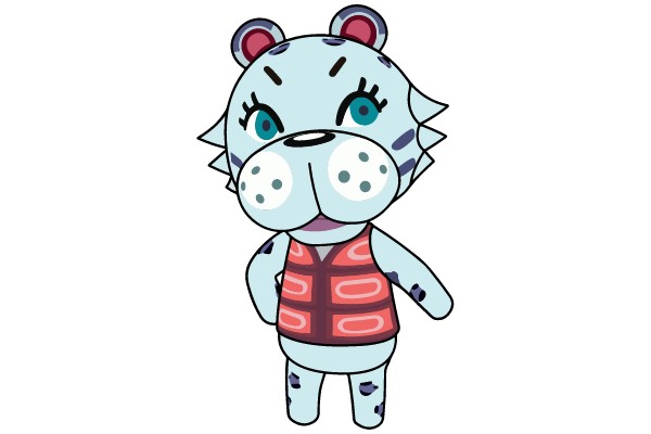 Whimsical Feline Fashionista: A Cute Cartoon Character's Style Statement