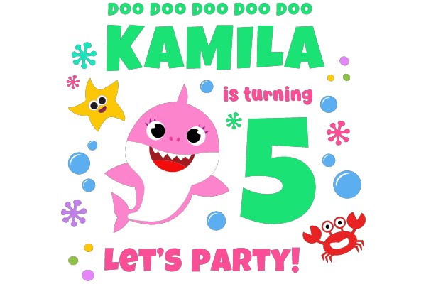 Kamila's Underwater 5th Birthday Invitation