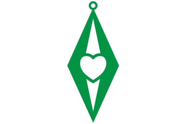 A Green Diamond-Shaped Logo with a Heart Inside
