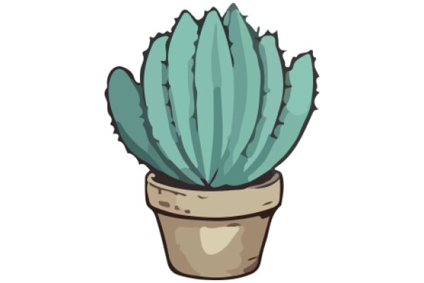 Digital Art: A Stylized Illustration of a Potted Cactus