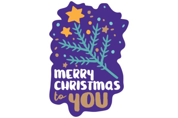Merry Christmas to You: A Festive Greeting with a Starry Night Sky and a Purple Tree