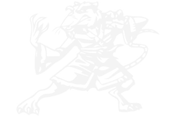 Stylized Illustration of a Cartoon Rat with a Sword, Standing in a Ready Position