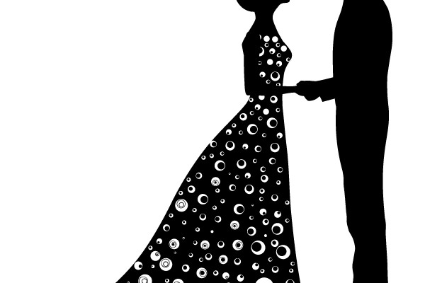 Bridal Gown with Bubble Pattern and Suit