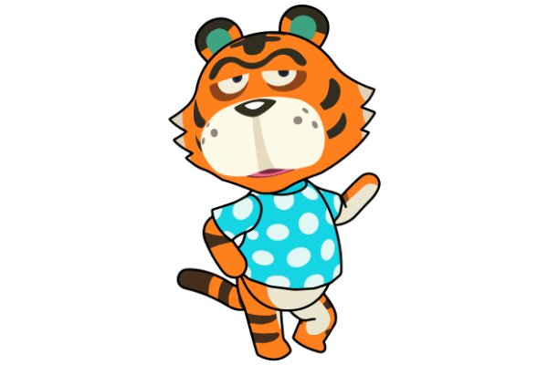 A Playful Cartoon of a Tiger Character