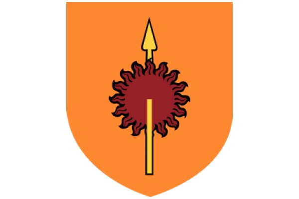 A Vivid Symbol of the Sun and a Shield: An Orange and Yellow Emblem