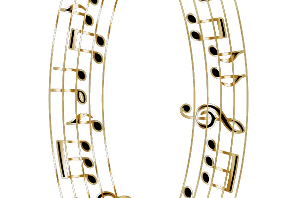 Golden Musical Notes Circle