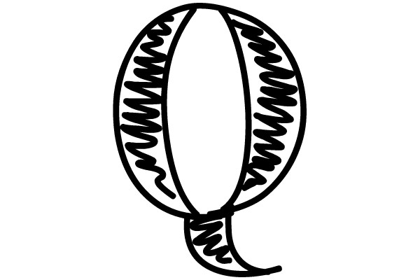Abstract Line Drawing of a Swirled Object