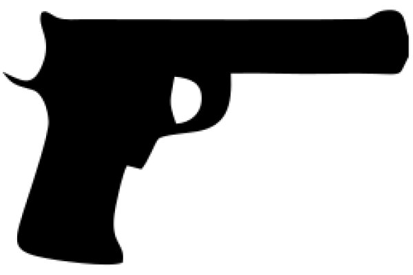Silhouette of a Gun on a White Background