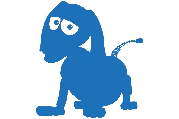Blue Silhouette of a Dog