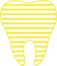 Simplistic Yellow and White Striped Tooth Icon