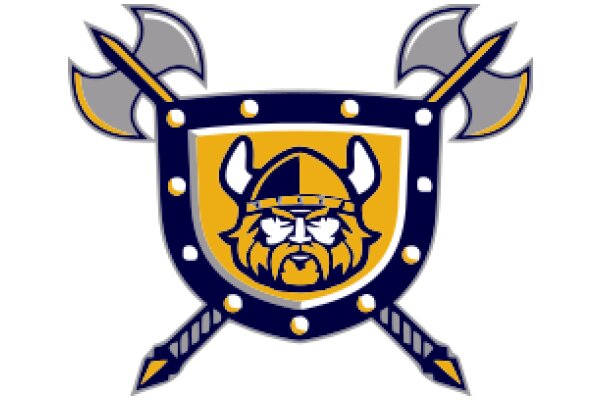 Viking Shield Emblem with Yellow and Blue Design