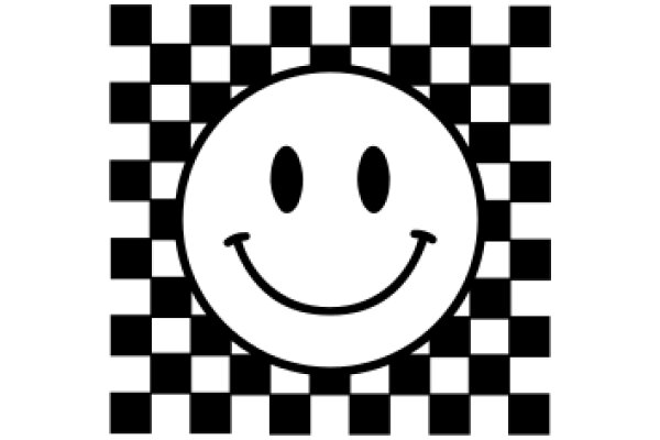 A Smiley Face in a Checkered Background