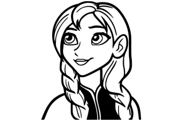 Stylized Portrait of a Female Character with Blonde Hair and Ponytails