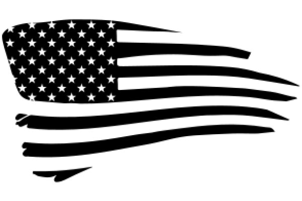 Stylized American Flag with Black Stripes and Stars