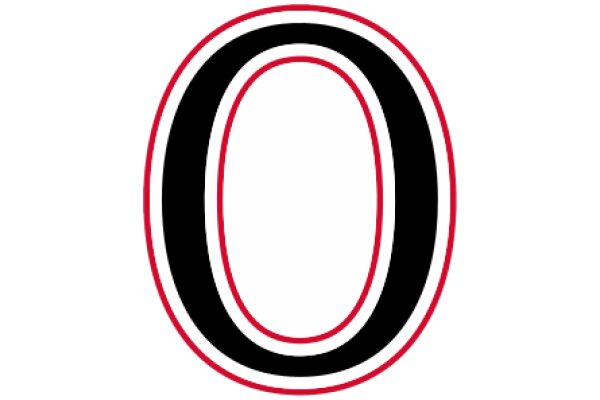 Stylized Letter 'O' with Red and Black Design