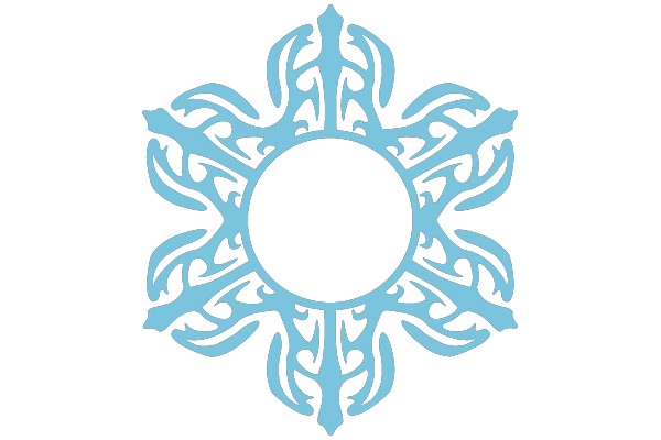 Symmetrical Blue Pattern with Circular Center