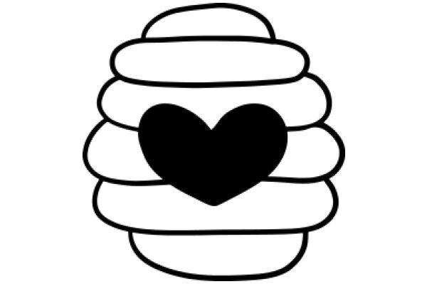 A Black Heart Inside a Stack of White Rings