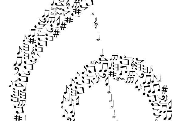 Musical Notes Forming a Treble Clef