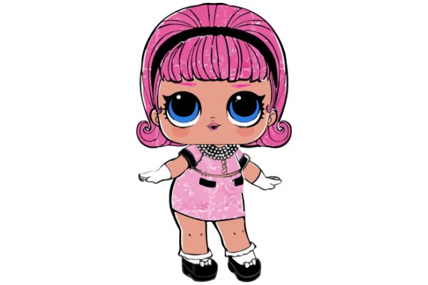 Pink-Haired Anime Character with Headband and Dress