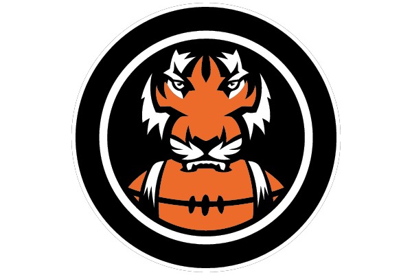 Tiger Mascot in Football Gear.