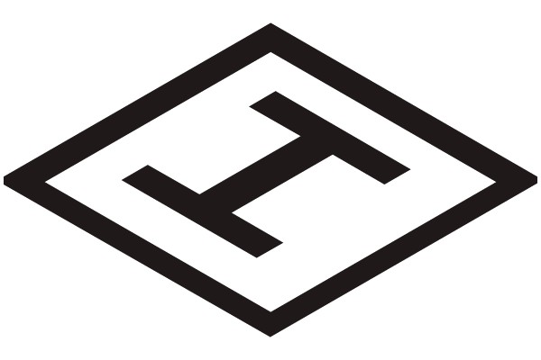 Interlocking H's within a Diamond Shape