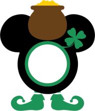 A Playful and Colorful Illustration of Mickey Mouse with a St. Patrick's Day Twist