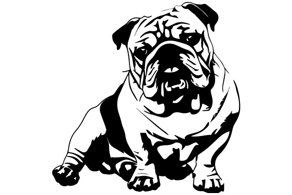 A Stylish Illustration of a Bulldog