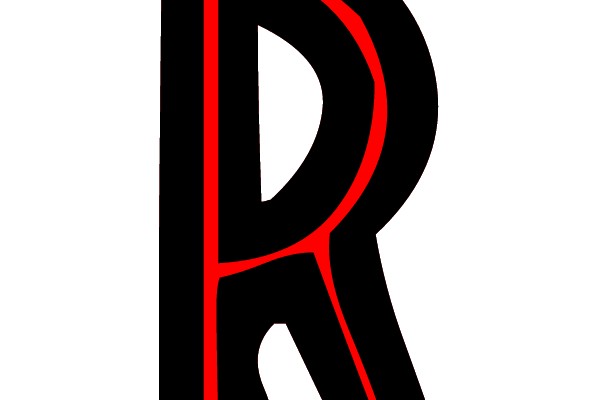 Bold Red 'R' on Black Background