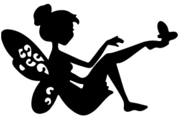 Silhouette of a Girl with a Butterfly Silhouette