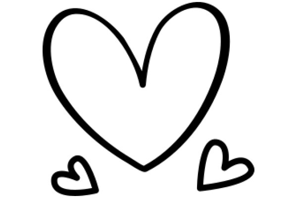 Simplistic Drawing of a Heart with Two Smaller Hearts on Each Side
