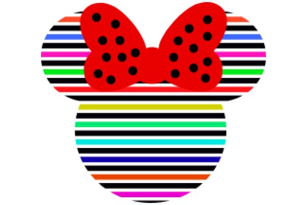 Vibrant Striped Ball with a Red Ladybug Bow