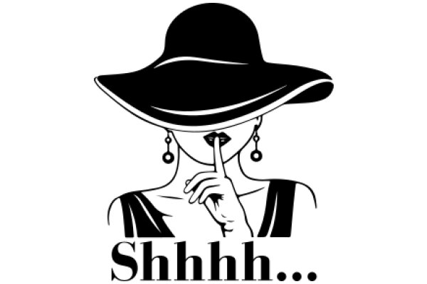 Silence is Golden: A Stylish Illustration of a Woman's Hat and Finger over her Mouth