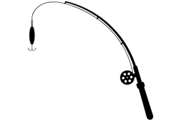 A Fishing Pole with a Lure and Reel