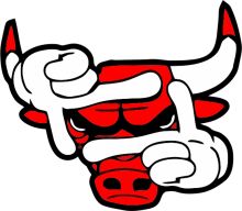 A Playful Red Bull with a White Horn