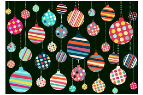 A Festive Display of Colorful Christmas Ornaments