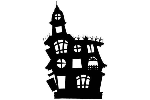 Spooky Haunted House Silhouette