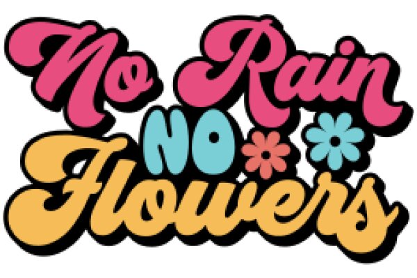 Vibrant and Colorful Logo for 'No Rain No Flowers'