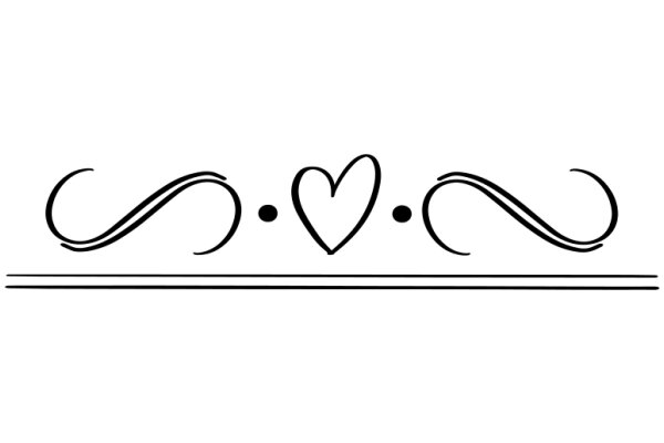 Stylized Logo with Heart and Mustache Design