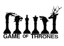 A Silhouette of Chess Pieces and a Deer, Representing the Game of Thrones