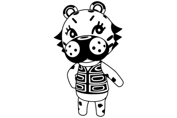Stylish Cartoon Tiger with a Unique Vest