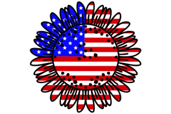 Vibrant American Flag Design with a Twist: A Stylized Flower
