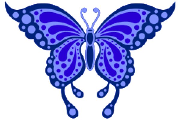 Stylized Blue Butterfly with Polka Dots