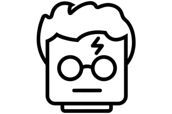 Stylized Icon of a Character with Glasses and a Cute Expression