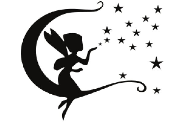 Moonlit Silhouette: A Tale of a Whimsical Fairy and the Starry Sky