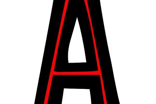 Red Outlined Capital Letter A